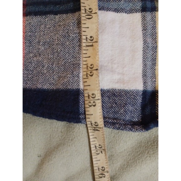 Pink Rose womens Plaid Hooded Flannel Shirt Size Small Button Up White blue red - Picture 6 of 7